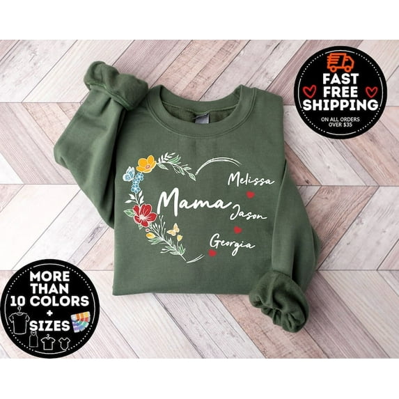 Custom Grandma Sweatshirt, Personalized Grandma Shirt For Mother's Day, Nana Shirt With Grandkids Name, Mimi Sweatshirt Abuela, Grandma Tees