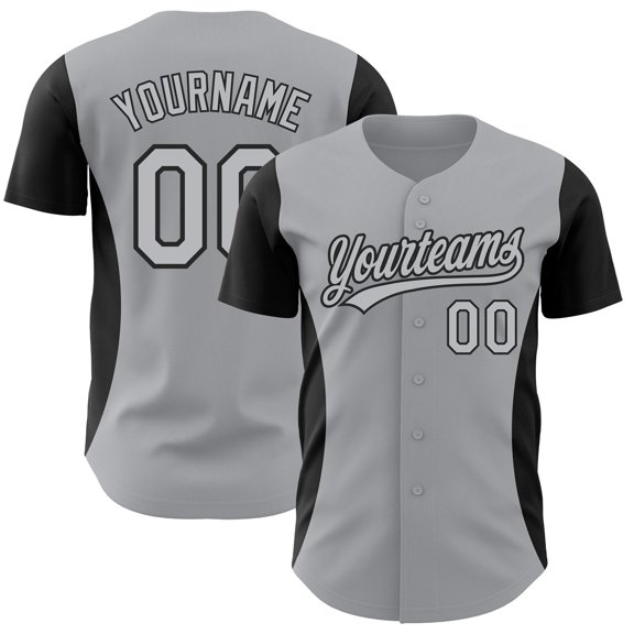 Custom Gray Black 3D Pattern Design Side Stripes Authentic Baseball Jersey - Hot Sale 2026