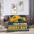 thumbnail image 1 of Custom Green Bay Blanket Personalized Throw Blankets Name Number Gifts for Men Women Boy Football Style Decor, 1 of 6