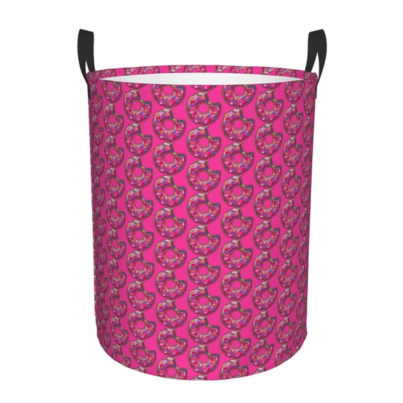 Custom Green Bread Donut Laundry Basket Foldable Doughnut Toy Clothes Hamper Storage Bin for Kids Nursery