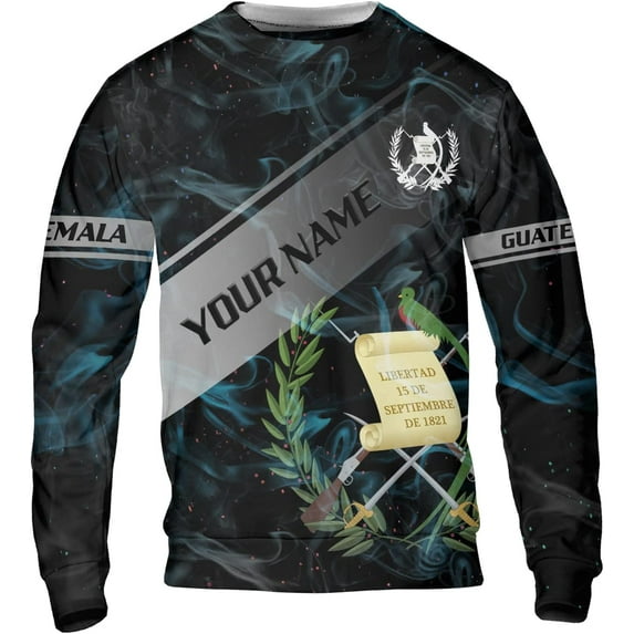 Custom Guatemala Shirt fo Men Flag Quetzal Guatemalan Jersey Shirt 3D Pride for Men Women Gifts Camisas (Sweatshirt, M)