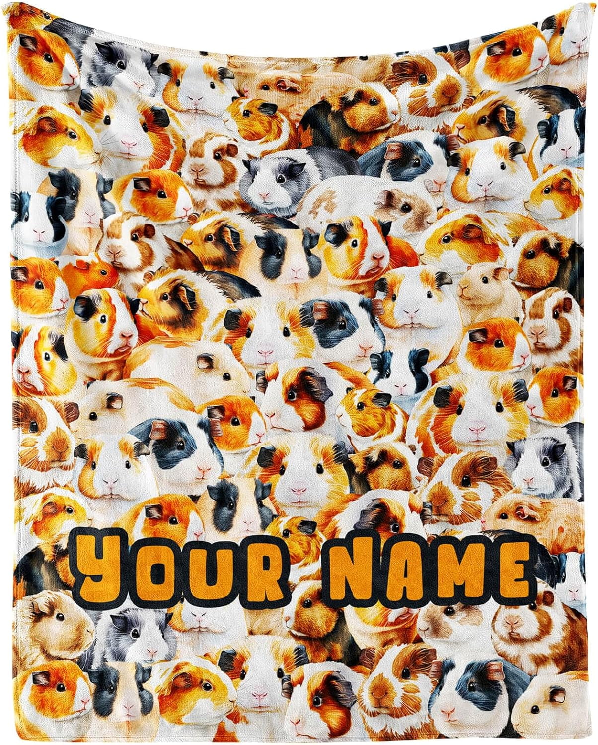 Custom Guinea Pig Blanket for Human, 60" x 50" Flannel Cute Guinea