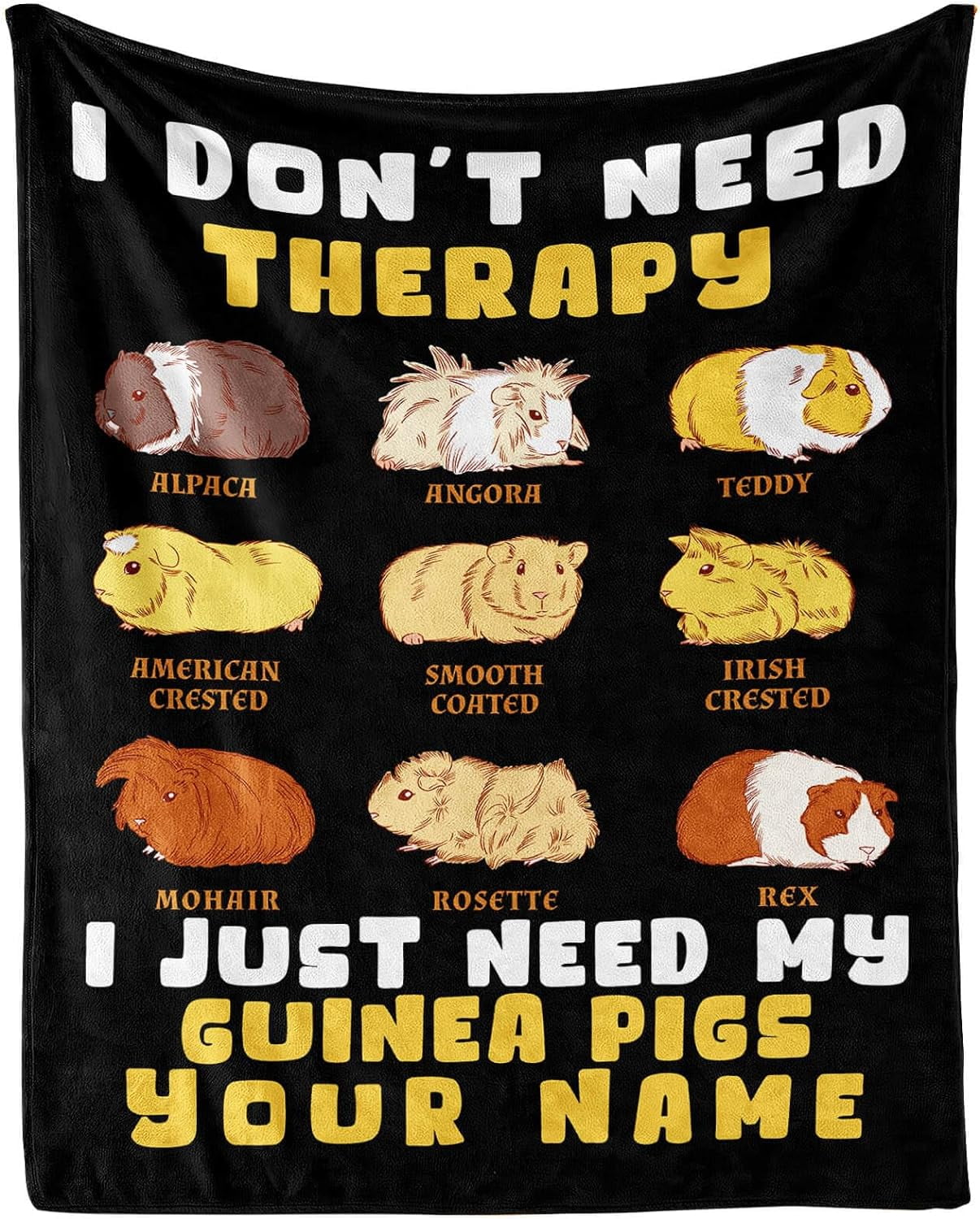 Custom Guinea Pig Blanket for Human, 80" x 60" Flannel Cute Guinea
