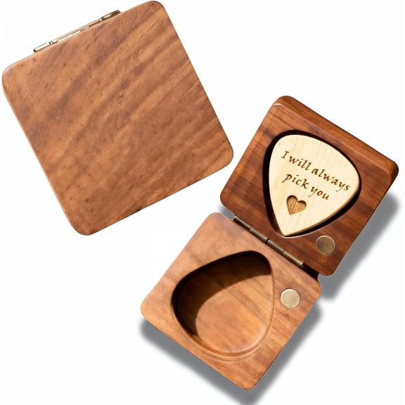 Custom Guitar Pick, Wooden Guitar Pick Case, Personalized Guitar Pick Holder, Guitar Picks Case for for Musicians, Guitarists & Music Lovers Holder, Custom Guitar Picks Box