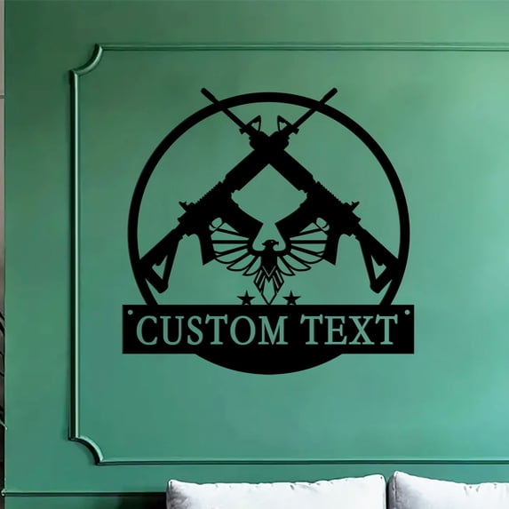 Gun Custom Sign Custom Gun Metal Wall Sign-Personalized Gun Metal Wall Art-Gun Metal ...