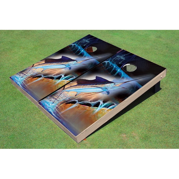Custom Guy Harvey Sailfish Jumping Cornhole Boards