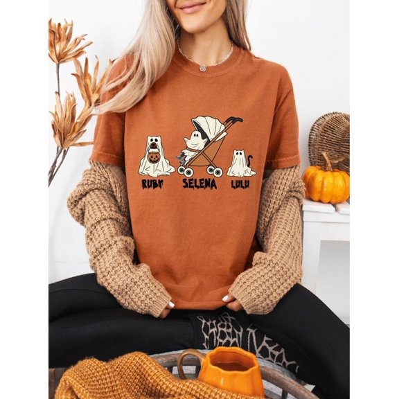 Custom Halloween Ghost Family Tee Personalized Halloween Family Name Shirt Personalized Na