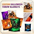 thumbnail image 1 of Custom Halloween Throw Blanket 60"×78", Personalized Photo & Letter Print Soft Fleece Blanket, Spooky Holiday Decor for Bed & Sofa (D ,60"×78"), 1 of 6