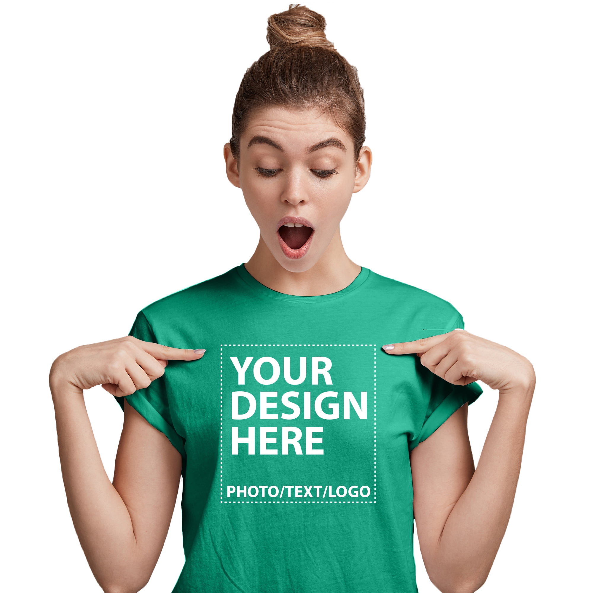 Personalize Kelly Green Color Template Add Image T-Shirt