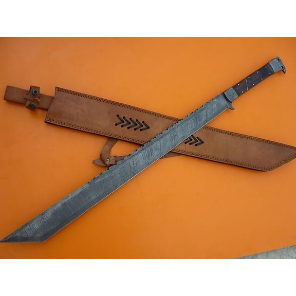 Custom Hand Forged Damascus Steel Machete Sword/Tanto/GLADIOUS Hunting Sword