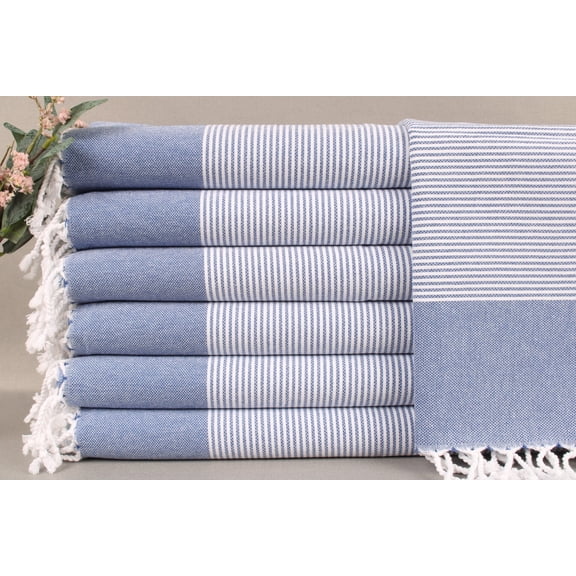 Custom Hand Towel, Custom Embroidered Hand Towel, Sax Blue 1 Towel, Striped Towel, 18x40 Inches Gift For Him, Bath Decor Towel,