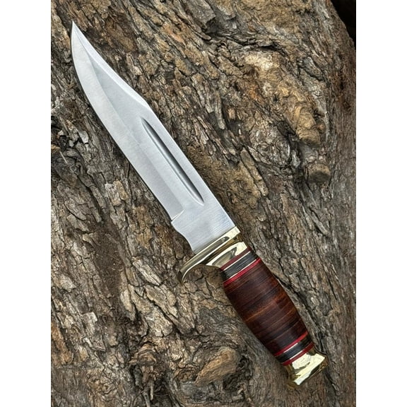 Custom Handmade D2 Steel 12.5 Inches Hunting Knife - Perfect Grip Bone Handle with Brass fitting (REG-415)
