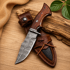 Handmade Damascus Fixed Blade Knife 10" Hunting Camping Outdoor Predator Hunter HandiGo USA