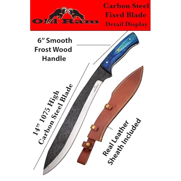 Custom Handmade Fixed Blade 1075 High Carbon Steel Blade Hunting Machete for Cutting & Gardening