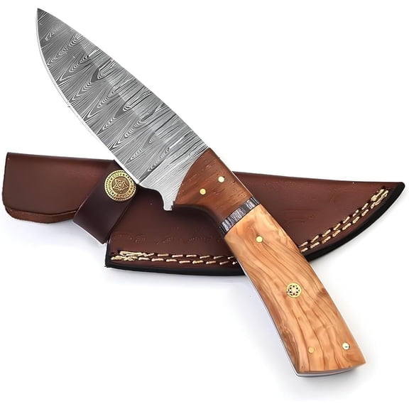 Custom Handmade Fixed Blade Hunting Knife - 9 Ih hand Ford Full Tang Knives For Hunting, Outdoor Camping, Hiking, Fishing, Bushcraft With Leather Sheath. (Predator Hunter Knife)