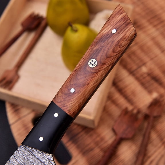 Custom Handmade Forged Damascus Steel Bunka Chef Kitchen Knife 12 Inch Overall Length