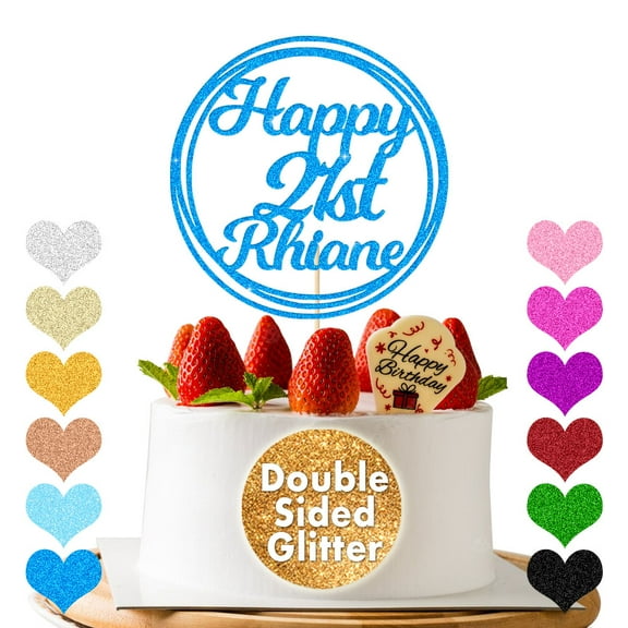 Custom Happy 21st Birthday Cake Topper, Personalized Multi-circle Cake Topper, Cake Decoration Birthday Party Supplies
