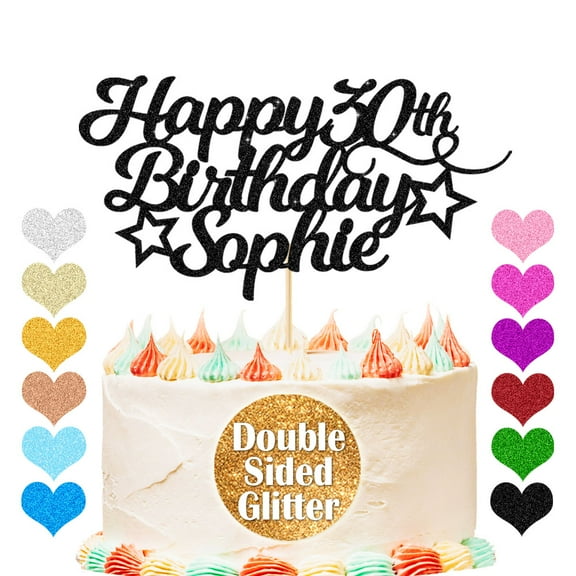 Custom Happy Birthday Cake Topper Cake Decorations Birthday Party Cake Toppers Personalized Any Name Any Age