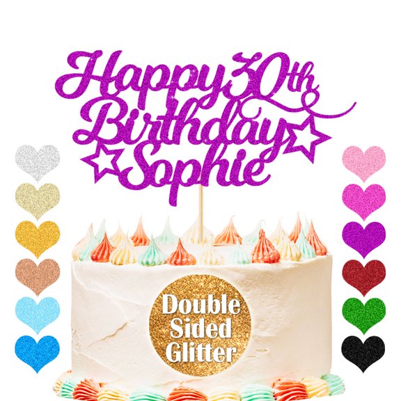Custom Happy Birthday Cake Topper Cake Decorations Birthday Party Cake Toppers Personalized Any Name Any Age