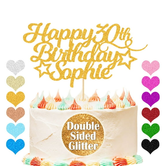 Custom Happy Birthday Cake Topper Cake Decorations Birthday Party Cake Toppers Personalized Any Name Any Age