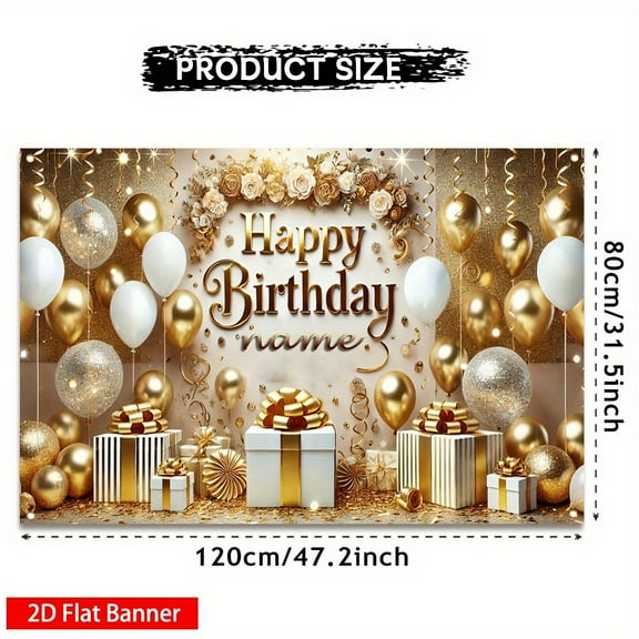 Custom Happy Birthday Party Decorations Banner  Sign Backdrop Photo Booth Props Background Party Favors