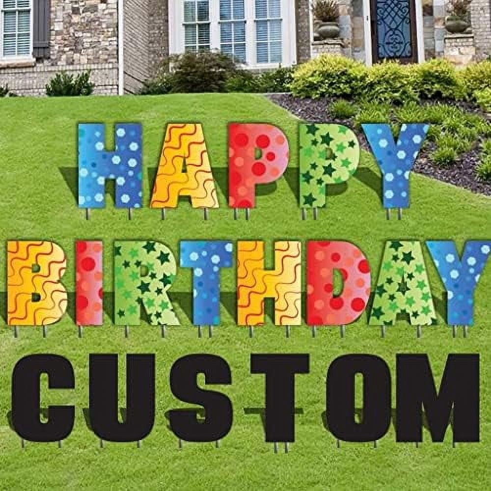Custom Happy Birthday with Name, 20 Inch Confetti Happy Birthday ...