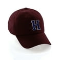 thumbnail image 1 of Custom Hat A to Z Initial Letters Classic Baseball Cap, Burgundy Hat White Navy Letter H, 1 of 4