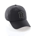 thumbnail image 1 of Custom Hat A to Z Initial Letters Classic Baseball Cap, Charcoal Hat White Black Letter R, 1 of 4