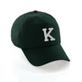 thumbnail image 1 of Custom Hat A to Z Initial Letters Classic Baseball Cap, Dk Green Hat Black White Letter K, 1 of 4