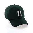thumbnail image 1 of Custom Hat A to Z Initial Letters Classic Baseball Cap, Dk Green Hat Black White Letter U, 1 of 4