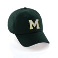 thumbnail image 1 of Custom Hat A to Z Initial Letters Classic Baseball Cap, Dk Green Hat Gold White Letter M, 1 of 4