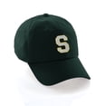 thumbnail image 1 of Custom Hat A to Z Initial Letters Classic Baseball Cap, Dk Green Hat Gold White Letter S, 1 of 4
