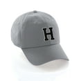 thumbnail image 1 of Custom Hat A to Z Initial Letters Classic Baseball Cap, Light Grey White Black Letter H, 1 of 7