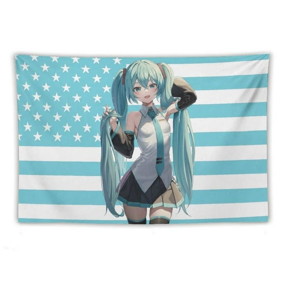 Custom Hatsune M-Miku Tapestry Wall Art Home Decor Room Decoration Cute Anime Kawaii