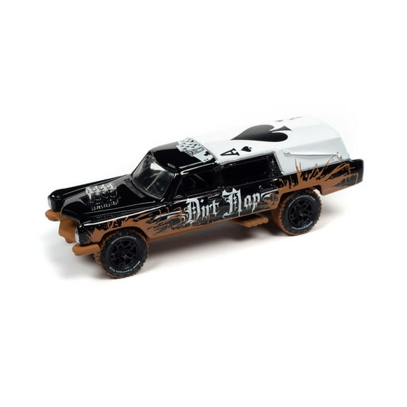 Custom Haulin' Hearse, Gloss Black w/Mud - Johnny Lightning JLSF024/48A - 1/64 Scale Model Toy Car