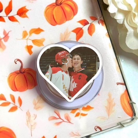 Custom Heart-Shaped Photo Phone Grip, Personalized Phone Holder, Couple Photo Gift, Unique Heart Phone Grip for Lovers