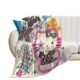 Custom HelloKitty Kawaii Blanket for Kids & Adults, UltraSoft Flannel