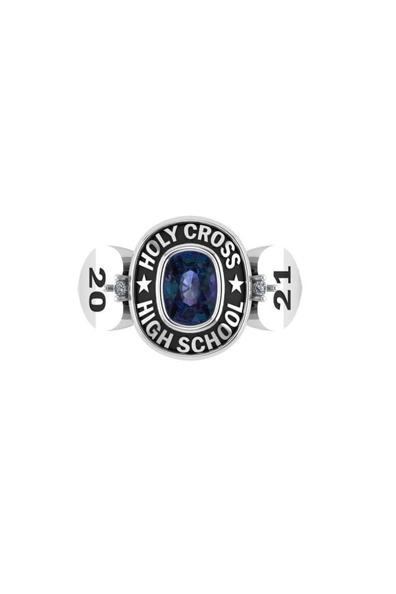 Custom Holy Cross High School Class Ring Personalized Graduation Year Alexandrite Stone Engraved Name Gift for Seniors 925 Sterling Silver