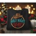 thumbnail image 1 of Custom Holy Night Y’all Embroidered Christmas Sweatshirt Western Cowgirl Faith Gift Holiday Cowboy Hat Black Sweater, 1 of 4