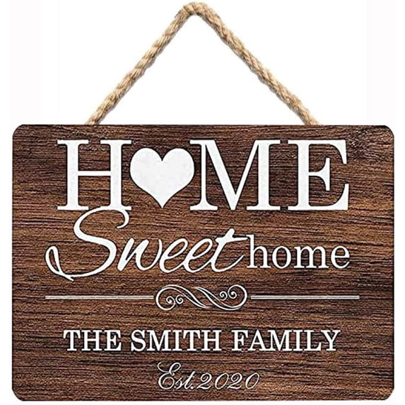 Custom Home Wooden Sign - Home Sweet Home - Personalized Welcome Decor ...