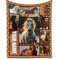 thumbnail image 1 of Custom Horse Blanket for Girls, Personalized Horse Gifts for Girls 8-12 10-12, 40"x50" Horse Throw Blankets for Adults Women, Cowgirl Blanket Room Decor Kids Throw Blanket for Horse Lovers, 1 of 6