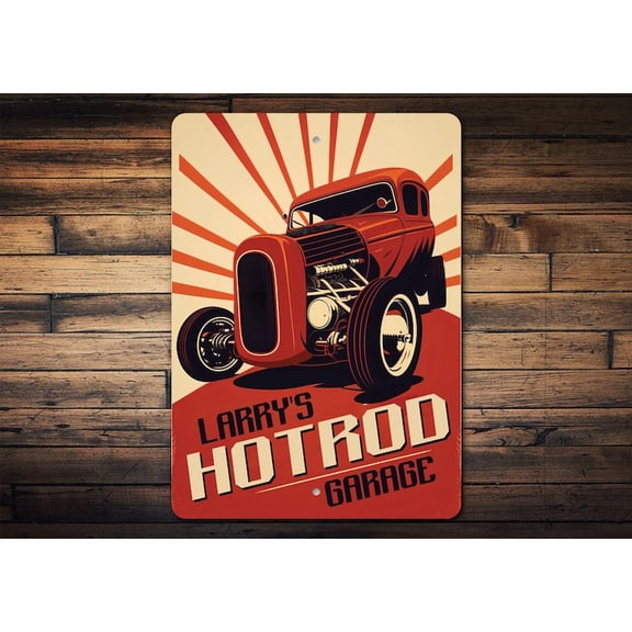 Custom Hot Rod Garage Sign, Vintage Garage Sign, Garage Decor, Unique Gift, Retro Car Lover Wall Art, Hot Rod Enthusiast Gift, Metal Sign