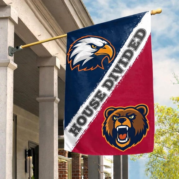 Custom House Divided Flag, Custom Flag, House Divided Flag, Country Flag, School Flag, Any Team Any Logo, Any color