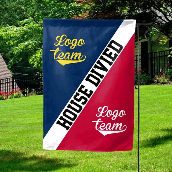 Custom House Divided House Flag / Custom Flag / House Divided Flag / Flag / Country Flag / School Flag / Sport Team Flag, Garden Flag, Outdoor Porch Yard Decor