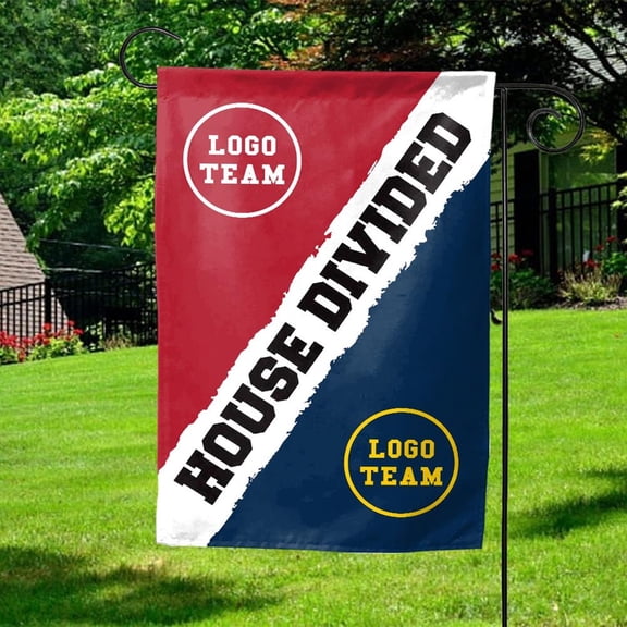 Custom House Divided House Flag / Custom Flag / House Divided Flag / Flag / Country Flag / School Flag / Sport Team Flag, Garden Flag, Outdoor Porch Yard Decor