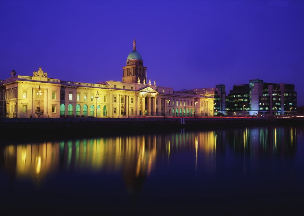 Custom House Dublin Co Dublin Ireland River Gods Of Ireland On 18Th Century Building Designed By James Gandon Canvas Art - The Irish Image Collection Design Pics (18 x 12)
