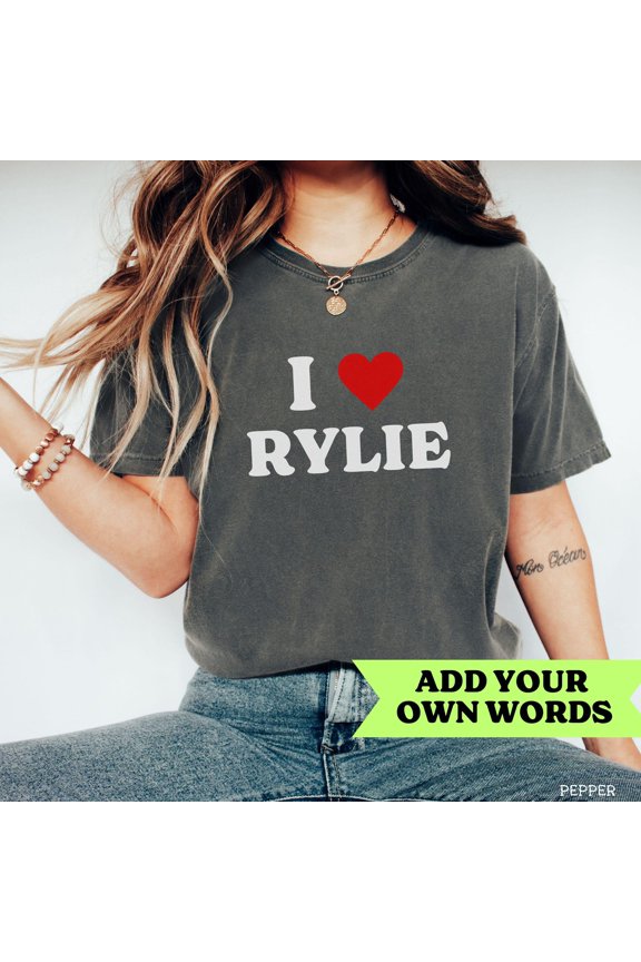Custom I Heart Shirt Custom I Love Tee Personalized Text Shirt Custom Text Shirt Custom Va