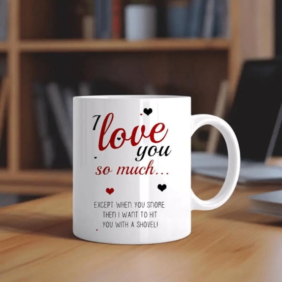 Custom I Love You So Much Ceramic Coffee Mug Insulated Reusable Hand Wash Only White with Red Heart Design Birthdays Holidays Christmas Valentine S Da