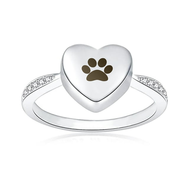 Custom Icon Cremation Jewelry, Personalized Ring for Ashes, Pet's Memorial Keepsake, Free Jewelry Box & Filling Tool [Size 8, Icon Engraving, 8-Icon to Choose]