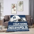 thumbnail image 1 of Custom Indianapolis Blanket Personalized Throw Blankets Name Number Gifts for Men Women Boy Football Style Decor, 1 of 6